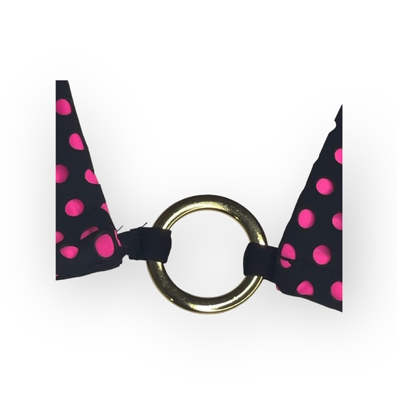 new Beach Bunny ✶ Locals Only Bikini Top ✶ Pink with Black Mesh Overlay ✶ Dots - Picture 8 of 16